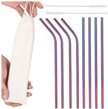 Strohhalme Trinkhalme 8 Stück Wiederverwendbar