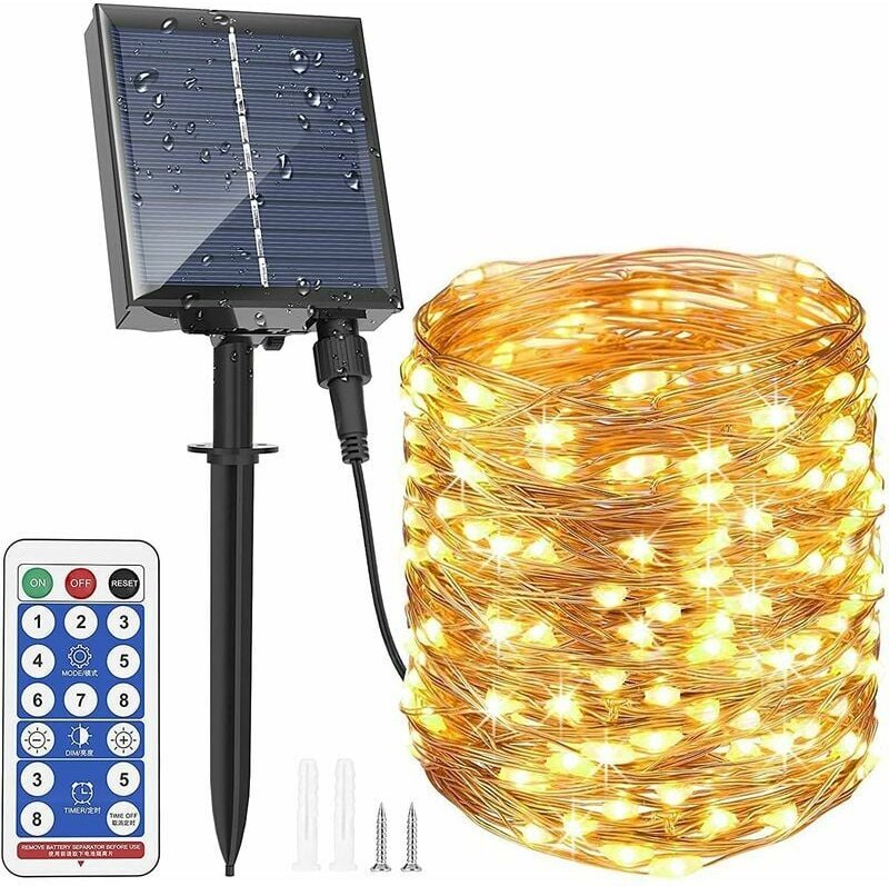 Solar-Lichterketten für den Außenbereich, 30 m, 300 LEDs, Fernbedienung mit 8 Beleuchtungsmodi, wasserdichte Solar-Licht...