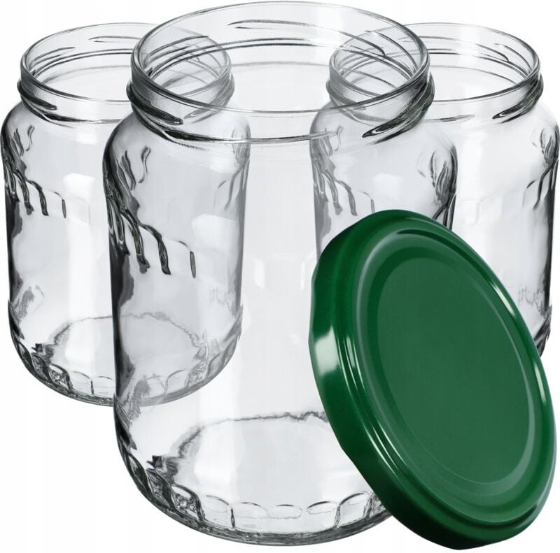 KADAX 48er-Set Marmeladengläser mit Schraubdeckel, 720 ml, grün