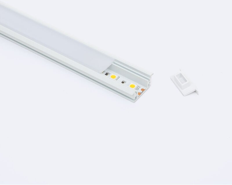 Ledkia - Aluminiumprofil Betretbar für den Boden für led Streifen bis 12 mm Weiß 2 m Weiß transluzent