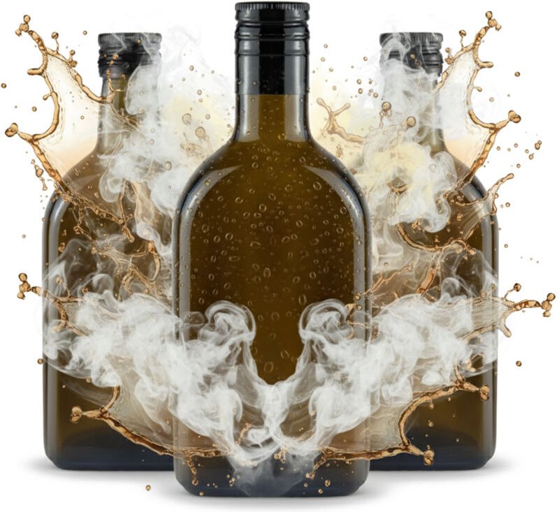 5 Glasflaschen RUM 350ML DUNKEL für Alkohol, Whisky, Rumlikör, Olivenöl