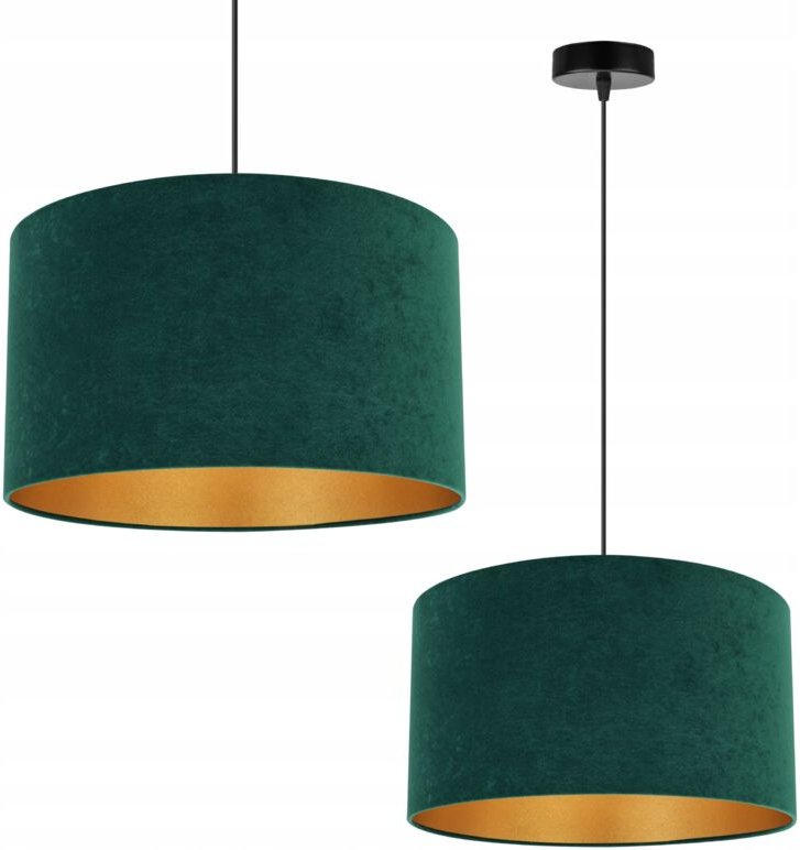 Hängelampe Deckenleuchter Goldener Samt Lampenschirm