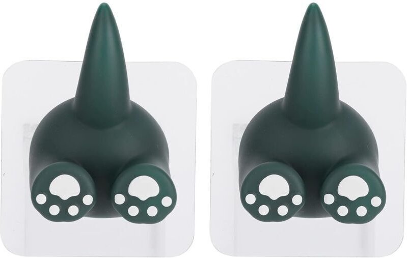 Stück Tierschwanzhaken, niedliche Haustierhaken, niedlicher Cartoon-Tierschwanzhaken mit Saugnapf (Dinosauriergrün)