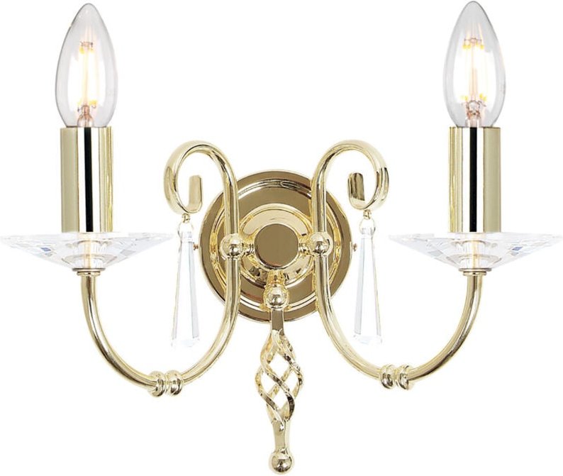 Thumbnail - Elstead - Aegean - 2 Light Indoor Candle Wandleuchte Messing poliert, E14