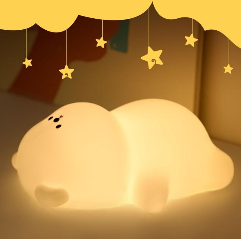 Lntyq - Baby-Nachtlicht, Mutterschaft, wiederaufladbares Nachtlicht, Kinderlampe, 7 Farben, LED-Nachtlicht, Silikon-Touc...