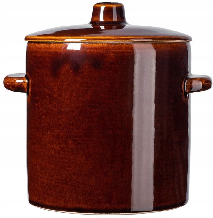 KADAX Steinzeugtopf mit Deckel, Gärtopf aus Keramik, Einlegtopf, 2L, ver 2