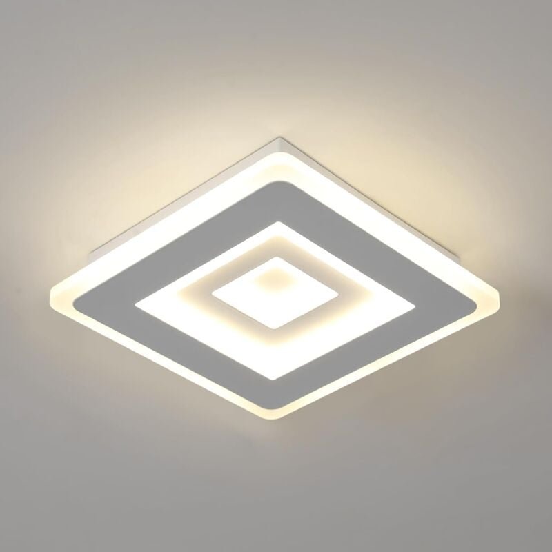Goeco - Moderne LED-Deckenleuchte, Quadratische 28W 3150LM LED-Deckenlampe, Weiße Acryl-Deckenleuchte für Schlafzimmer, ...