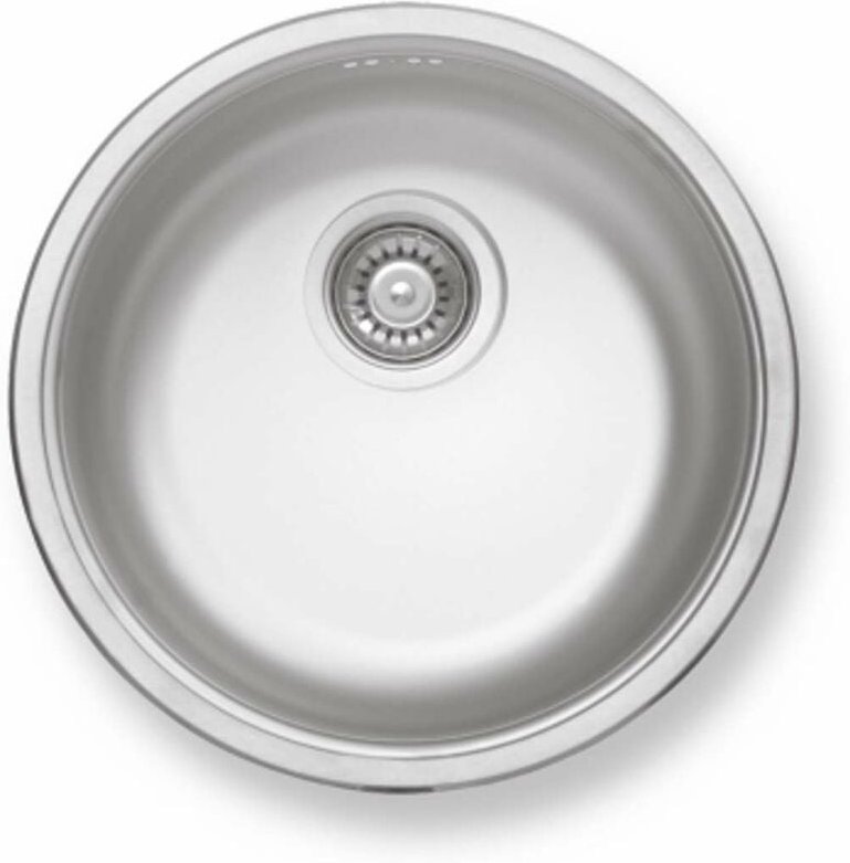 Abwäschen - Spülbecken rund, Durchmesser: 43 cm, mit Überlauf, Edelstahl DR43 - Novaservis