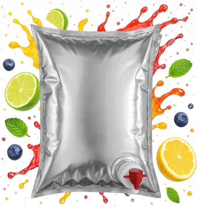 Saftbeutel 5L mit Zapfhahn, METALLIC, für Saft, Wein, Sirup, STARK, Bag-in-Box