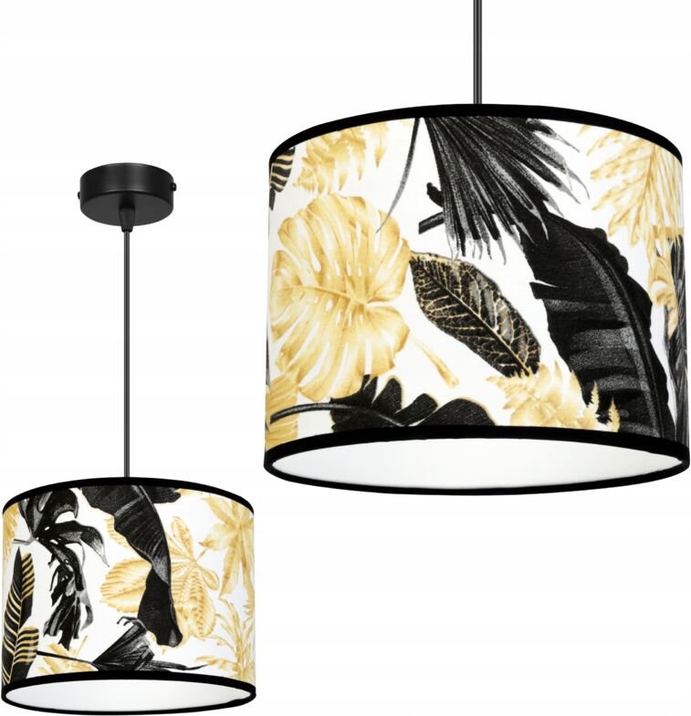 Deckenhängelampe, Lampenschirm, Goldene Blumen, Led