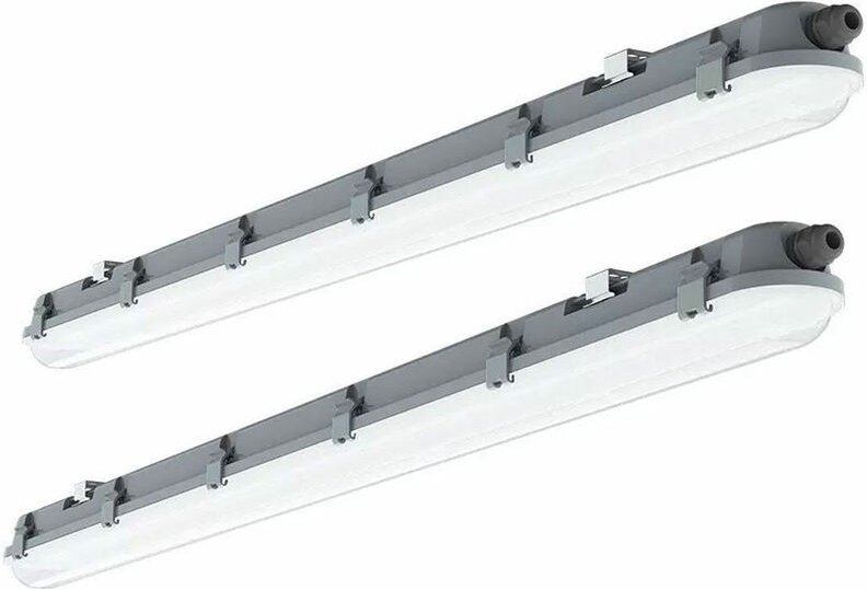 Led Feuchtraumleuchte kaltweiß led Werkstatt Deckenleuchte 60 cm, Reihenschaltung Röhre IP65, 1x led 18W 2160lm 6400K, K...
