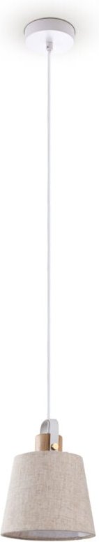 Hängelampe Pendelleuchte Esstisch Wohnzimmerlampe Deko Lampenschirm Stoff E27 Weiß-Creme, Ø20cm - Paco Home