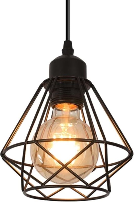 Thumbnail - GOECO Pendelleuchte E27 Retro Kronleuchter Deckenleuchte Vintage Metallkäfiglampe Deckenbeleuchtung Lampenschirm für Res...