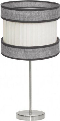 Tischleuchte Modell Home Nickel mit zweifarbigem Lampenschirm FABRILAMP