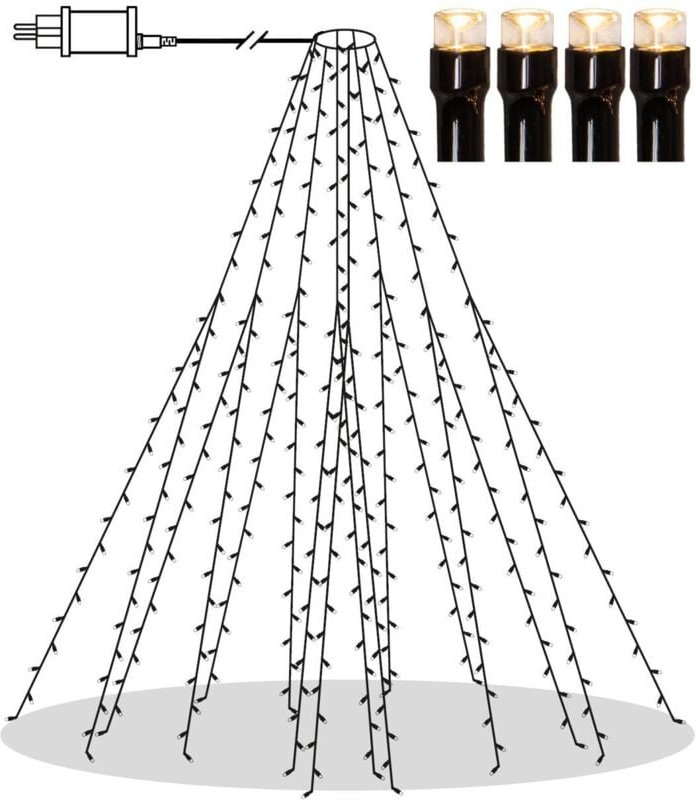 Outdoor Baummantel-Lichterkette ,Shiny Warm White', 8 x 2m lange Licht-Stränge, 360 warmweiße LEDs - Star Trading