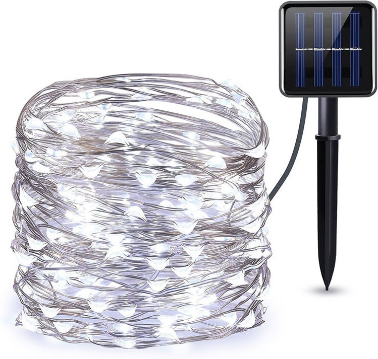 Solar-Lichterkette für draußen, 22 m, 200 LEDs, Solar-Lichterkette, wasserdicht, für draußen, 8 Modi, Dekorationslicht f...