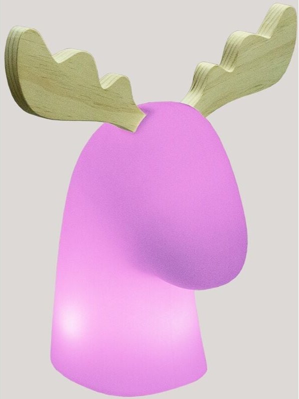 Rudy Lampe in Form eines Rentiers. Weihnachtsdekoration. Solarladung und wiederaufladbare Batterie. RGB-Licht mit Fernbe...