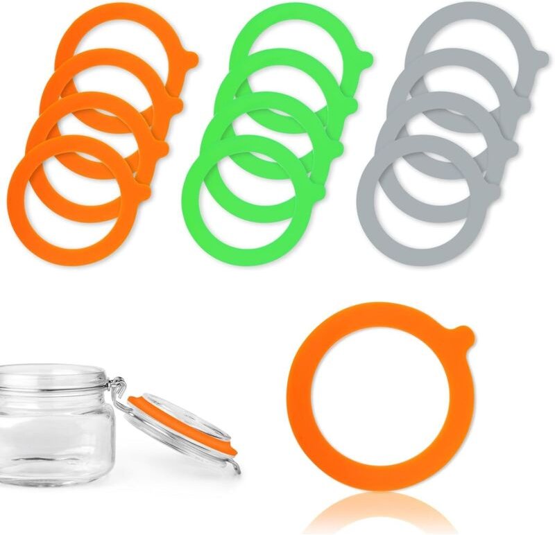 CCYKXA Packung mit 12 Glasdichtungen, Gummidichtungen, Ersatzdichtungen für Clip-on-Gläser - 70 x 95 mm (Weiß/Orange/Gra...