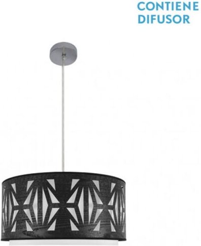 katerina pendelleuchte 2xe27 chrom/schwarz holz regx50x50 cm