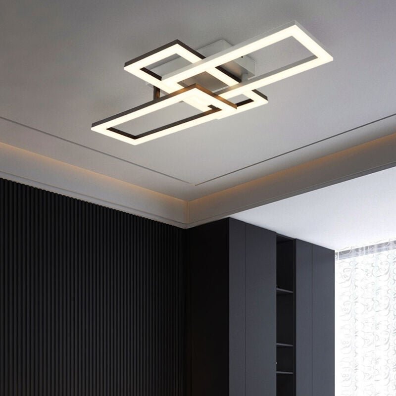 Thumbnail - Deckenleuchte Designlampe Deckenlampe LED Wohnzimmerleuchte grau opal L 61,4 cm