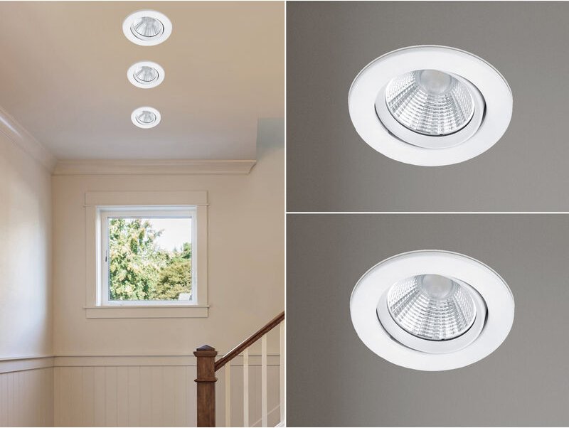 Meinewunschleuchte - led Einbaustrahler 2er Set rund schwenkbar dimmbar Weiß matt 5,5W Deckenlampe