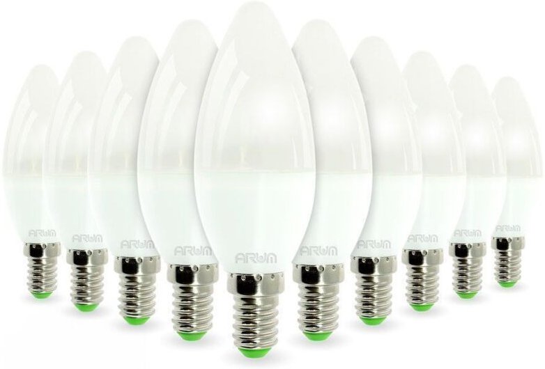 Arum Lighting - Los mit 10 LED-Lampen E14 6W Render 40W 420LM Farbtemperatur: Warmweiß 2700K