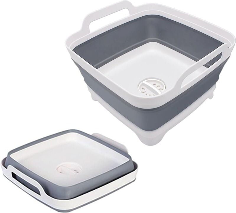 Zusammenklappbares Geschirrspülbecken mit Abflussstopfen, platzsparend und multifunktional, ideal für die Aufbewahrung i...