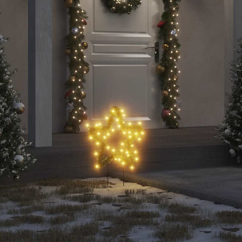 Weihnachtssterne mit Erdspießen 3 Stk. 50 LEDs 29 cm Vidaxl