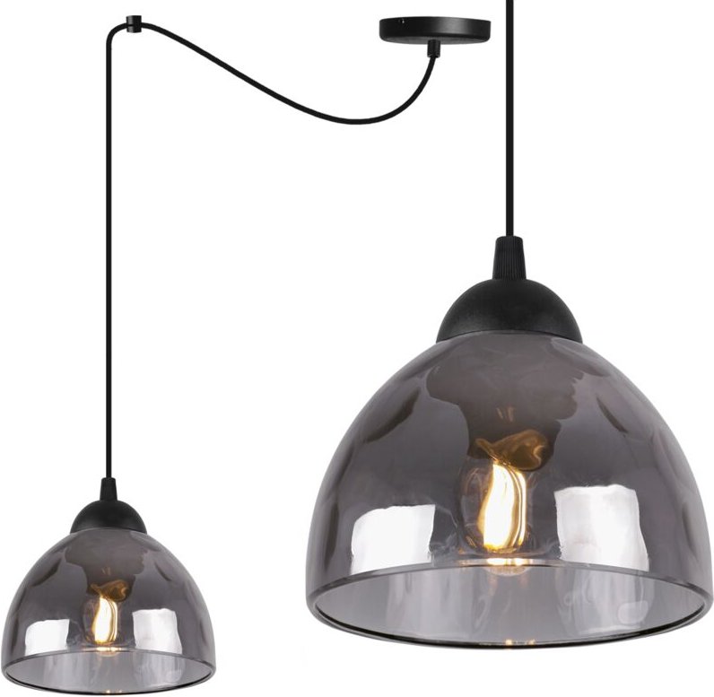 Venice Spider Hängelampe 1 Flach Graphit Lampenschirm E27