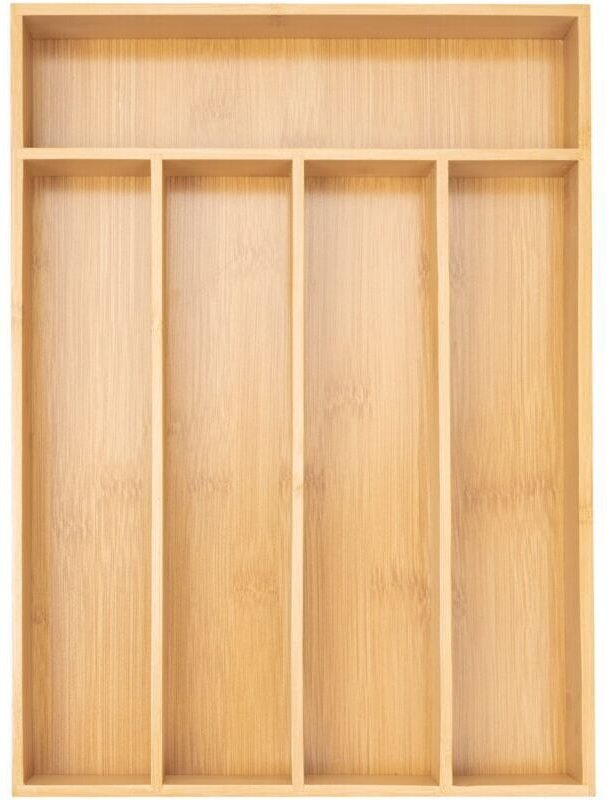 Besteckaufbewahrungsbox, Küchenschubladen-Organizer, Besteckorganizer aus Bambus, Besteckhalter, Besteckaufbewahrungsbox...