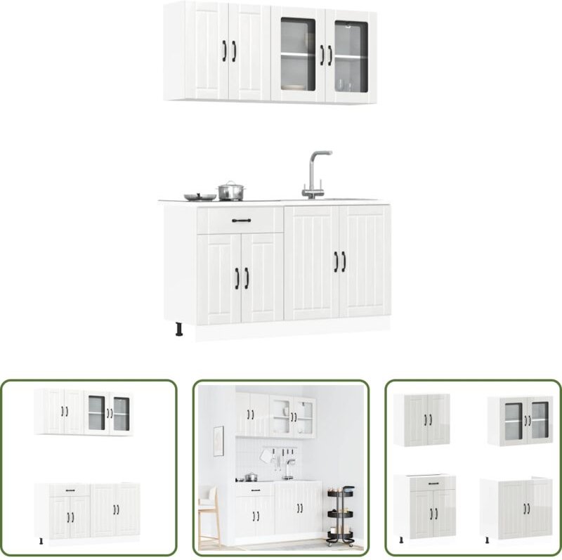 Küchenschränke - 4-tlg. Küchenschrank-Set Lucca Hochglanz-Weiß Holzwerkstoff