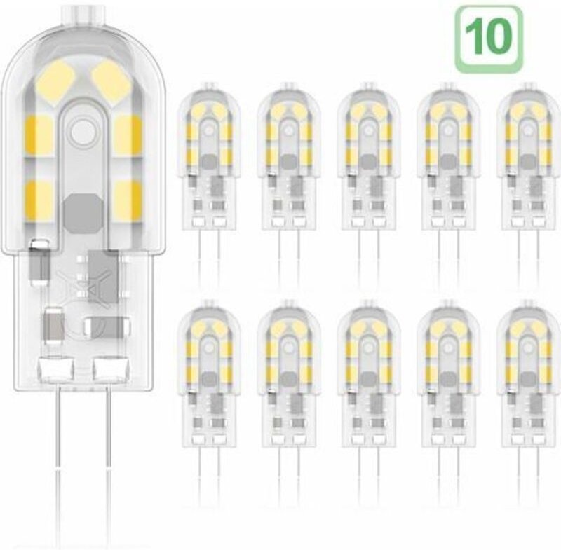 Lablanc - G4 2 w LED-Glühbirne, 20 w äquivalente Halogenlampen, Warmweiß 3000 k, 200 lm, 12 x smd, 12 v ac/dc – 10 Stück...