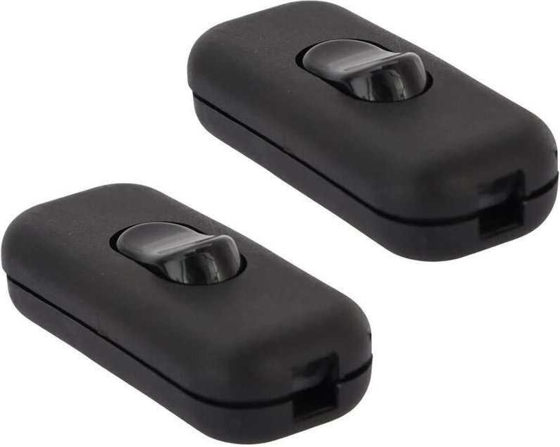 2er-Pack schwarze Torpedoschalter, Wippschalter, 6A 250V Doppelpolschalter, 2- oder 3-polige Inline-Lampenschalter, für ...