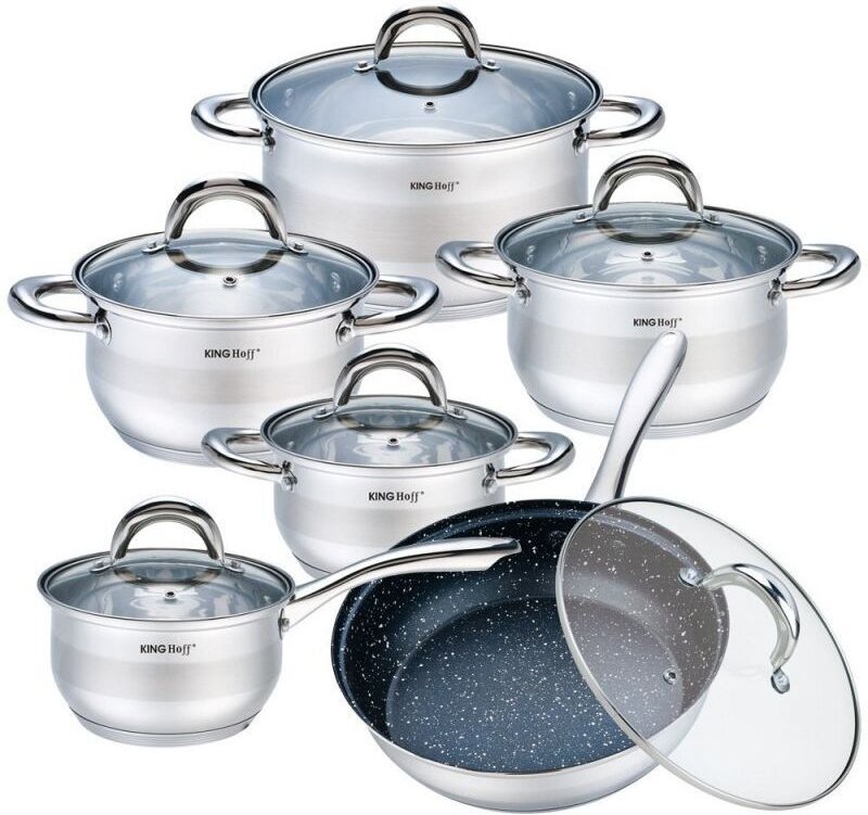 Stahltopf-Set 12-teilig Kinghoff KH-1098