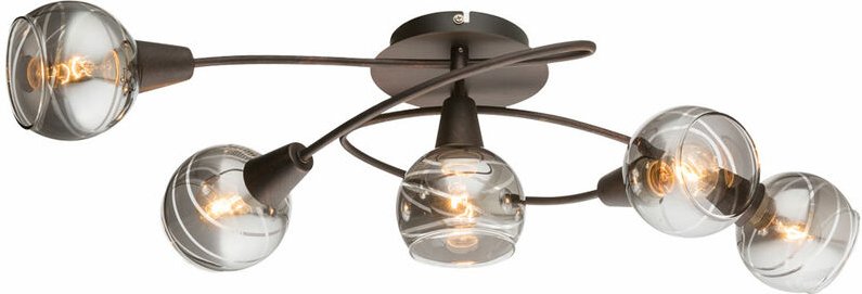 Globo - led Decken Lampe Leuchte Metall Bronze Glas Rauch Klar Wohn Ess Schlaf Zimmer