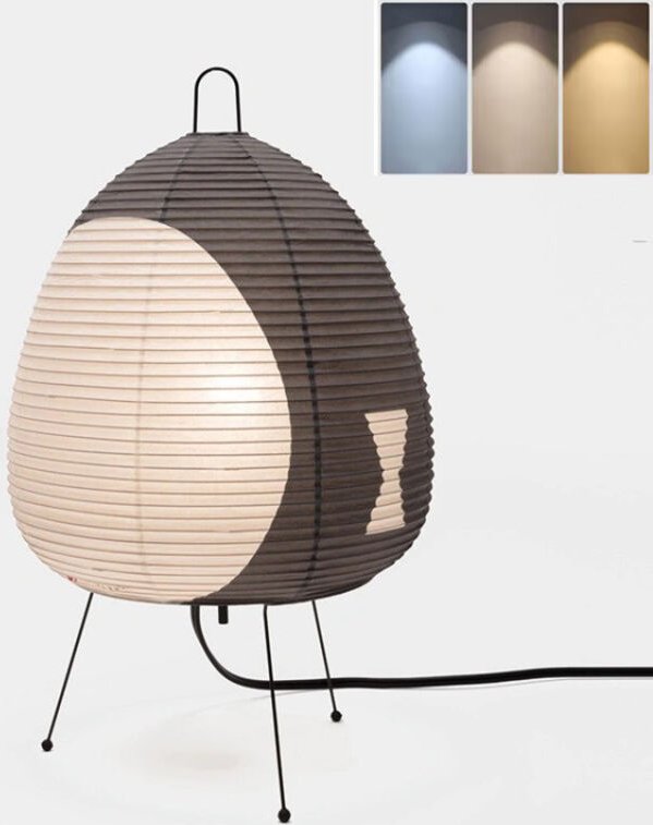 Schlichte Laternen-Tischleuchte, japanisch inspirierte Reispapierlampe, dekorative Lampe für Garten und Terrasse, E27-Fa...