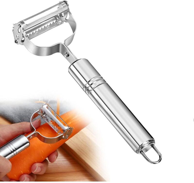 Gemüseschäler und Obstschäler aus Edelstahl, Julienne-Schneider für Gemüse – Zucchini-Spaghetti-Schneider – Edelstahl