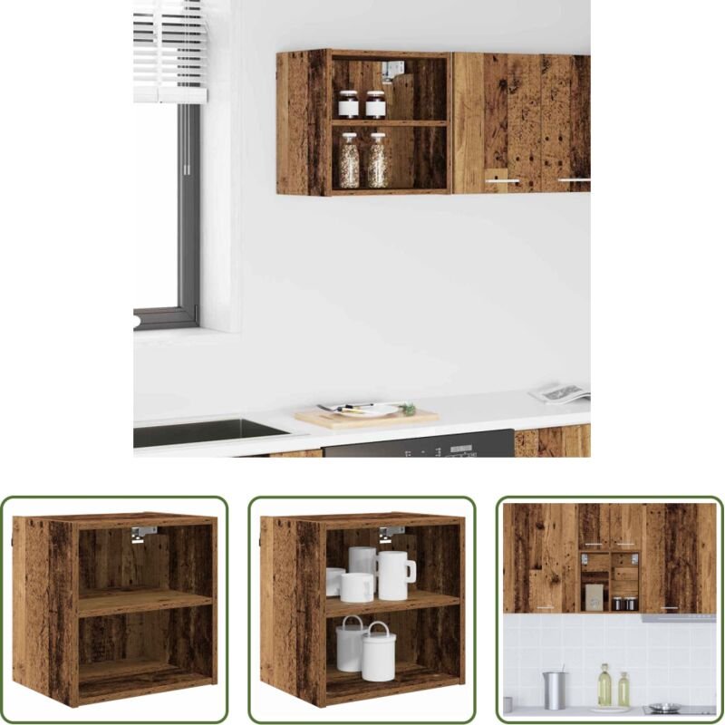 vidaXL Holzwerkstoff Schrank - Hängeschrank Altholz 40 x 29,5 x 40 cm Holzwerkstoff