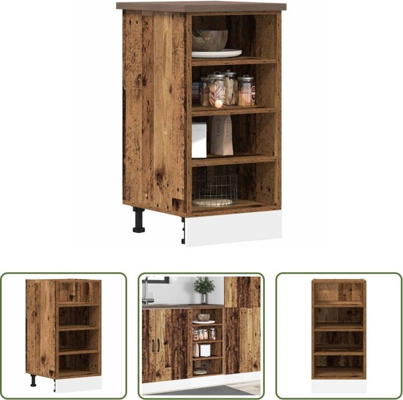 Holzwerkstoff - Unterschrank Riga Altholz-Optik 40x44,5x81,5 cm Holzwerkstoff