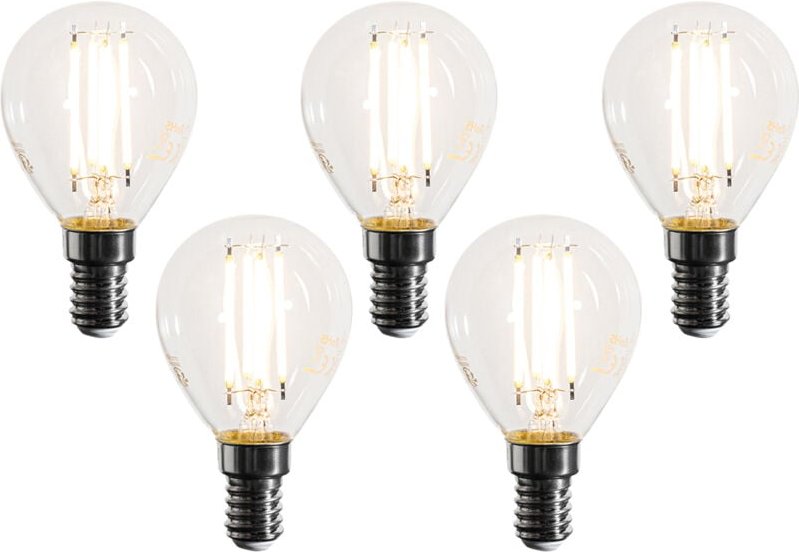Thumbnail - Luedd - 5er-Set E14 Dimmbare LED-Filament-Glühbirnen G45 Klar 4W 470 lm 2700K