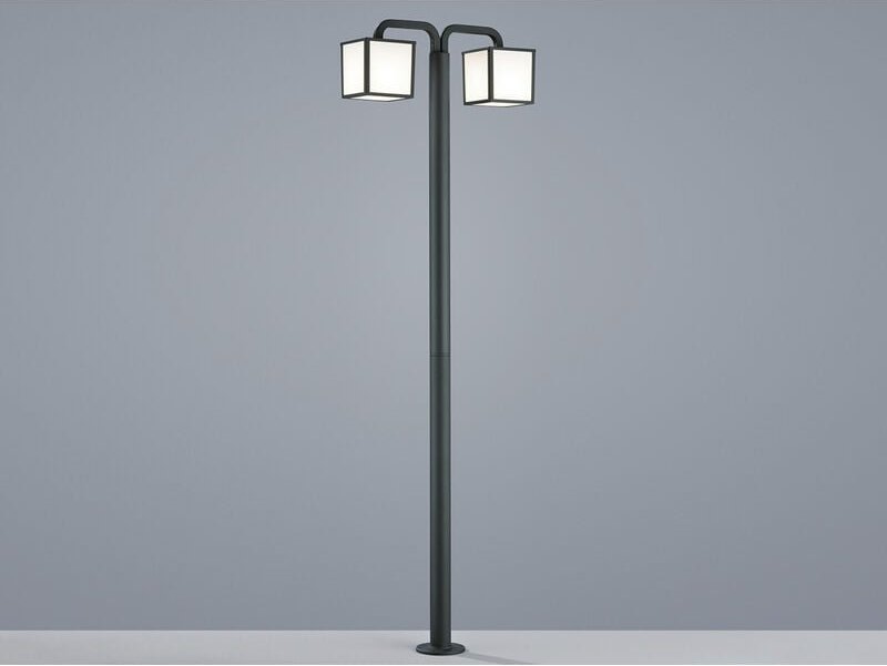Trio - Moderne led Gartenlaterne cubango in Anthrazit, IP54 - Höhe 200cm