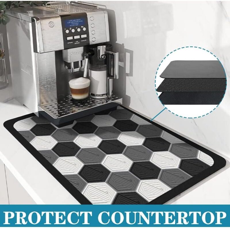 (40 × 30 cm) Besteck-Abtropfmatte, super saugfähige Küchen-Abtropfmatte, saugfähige Besteck-Abtropfmatte, Kaffeekannenma...