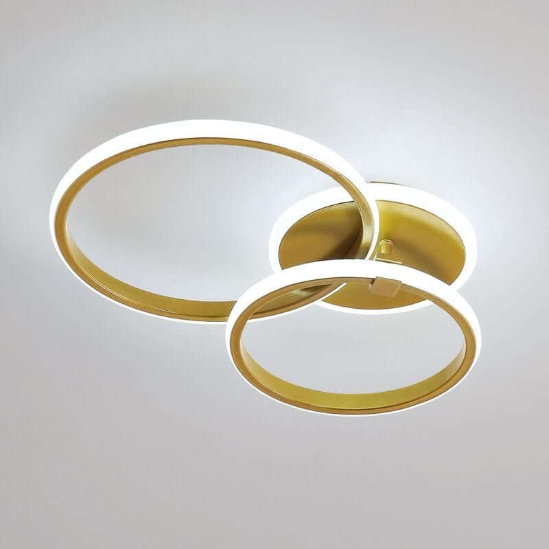 Goeco - 42W led Deckenleuchte, Gold 3-Flammig led Deckenlampe, 52CM Moderne Rund Ring Design Aluminium Deckenleuchten Wo...