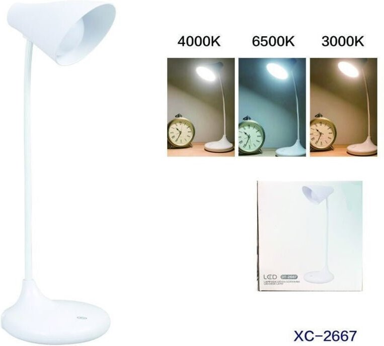 Trade Shop - LED-Schreibtischlampe, Touch-Licht, 4000 k, 6500 k, 3000 k, dimmbar, modern, DT2667 -