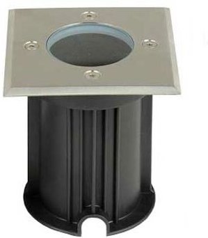 Quadratische begehbare Bodenlampenfassung GU10 (max. 35 w), Schwarz und Stahl, IP65 - V-tac