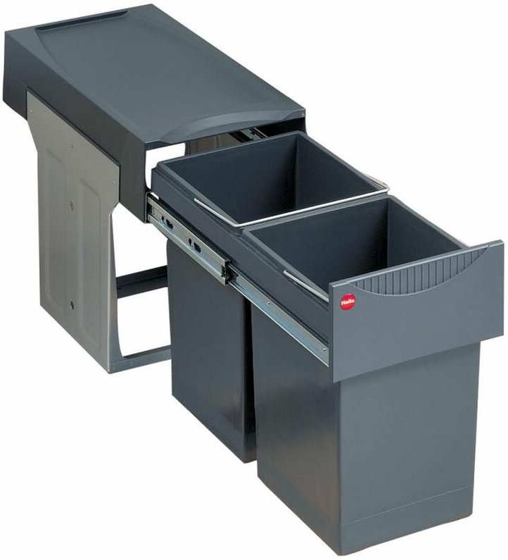 Hailo - Mülleimer Küche, Einbau ab 30cm Schrank, 2-fach Abfalleimer