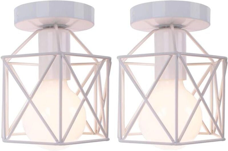 Ersandy - Retro Industrial Square Iron Metal Deckenleuchte, Cube Cage Pendelleuchte E27 für Wohnzimmer Schlafzimmer Café...