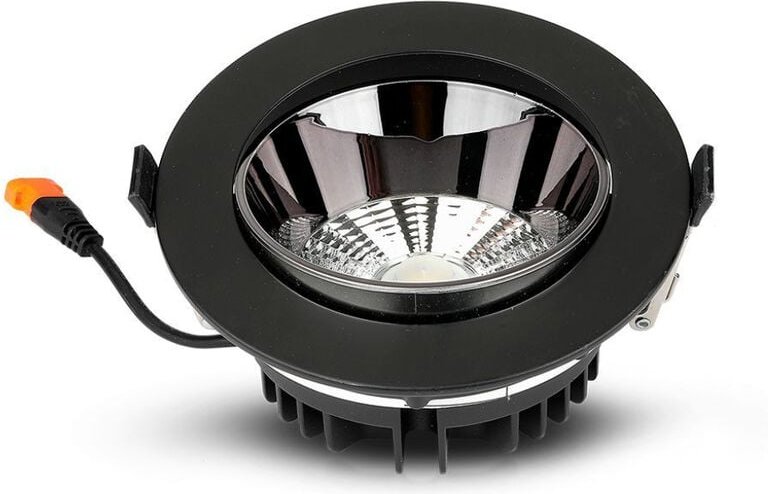 30 w runder LED-Einbaustrahler mit Samsung-Chip, verstellbarer Reflektor, Schwarz, Naturweiß - V-tac