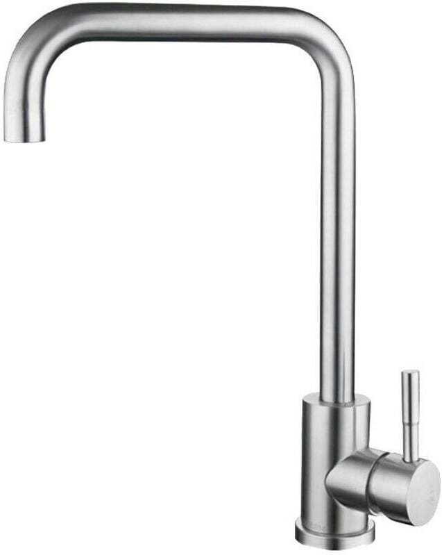 Küchenarmatur aus gebürstetem Edelstahl 304, Einhebel-Küchenmischer, 360° schwenkbar, für Warm- und Kaltwasser