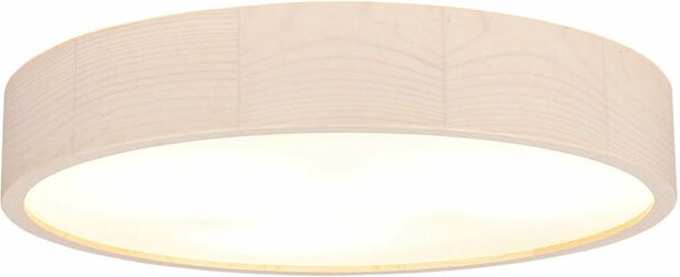 Licht-erlebnisse - Deckenlampe Holz rund 47 cm groß E27 flach blendarm Wohnzimmer Schlafzimmer